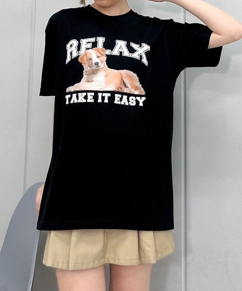 Revo.(レボ)の「spiritoso スピリトーゾ RELAX シートプリントTシャツ(Tシャツ/カットソー・レディース・ブラック/ホワイト/オートミール・L/M)」の5枚目の写真