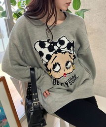 BETTY BOOPドットリボンジャガードニット