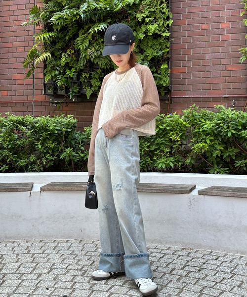 ISOOK（アイスー）の「【ISOOK / アイスー】ラグランシアーニット / かぎ針編み クロップド丈 サマーニット ラグラントップス ZOZOTOWN限定（ニット/セーター・レディース・ブラック/ブラウン・FREE）」の21枚目の写真