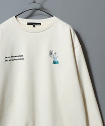 ANPAS（アンパス）の「Faux Suede Ghost Embroidery Sweatshirt/ゴースト ワンポイント刺繍 フェイクスエード トレーナー スウェット（スウェット）」