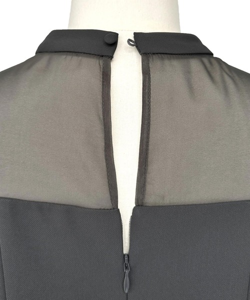 RUIRUE BOUTIQUE（ルイルエブティック）の「オケージョンドレス 結婚式 ｜ ボリュームスリーブペプラムトップス＆ テーパードパンツ セットアップ ｜ パーティードレス ワンピース ドレス フォーマル オケージョン お呼ばれ 美脚効果（パンツドレス・レディース・チャコール/ブラック系その他/ブラック/ネイビー系・S/M/L/LL）」の17枚目の写真