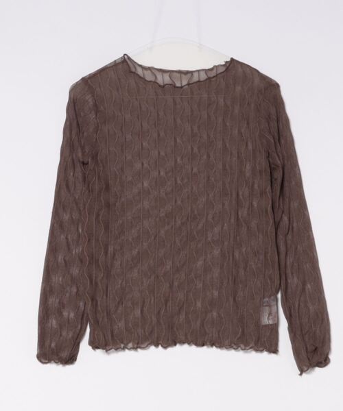 i-dare（アイディア）の「【i-dare】シースルー シアー メッシュ トップス（Tシャツ/カットソー・レディース・ホワイト/ブラウン/ブラック・FREE）」の15枚目の写真