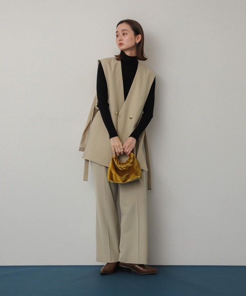 SENSE OF PLACE by URBAN RESEARCH（センスオブプレイスバイアーバンリサーチ）の「サイドベルトノーカラージレ（その他アウター・レディース・ブラック/グレー/ベージュ・ONE）」の8枚目の写真
