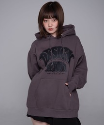 パーカー 「mahagrid/マハグリッド」 INK DISTORTION HOODIE/インク ディストーション プルオーバーパーカー レディース mahagrid/マハグリッド』 INK DISTORTION HOODIE/インク