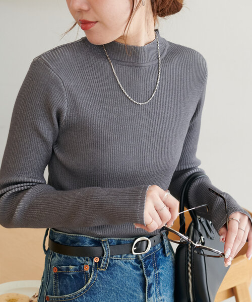 リブメランジハイネックプルオーバー（ニット/セーター）｜DISCOAT