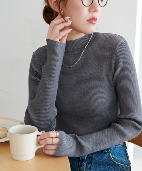 リブメランジハイネックプルオーバー（ニット/セーター）｜DISCOAT