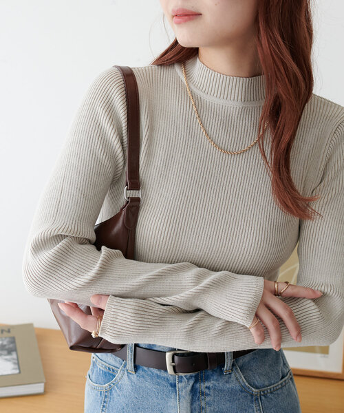 リブメランジハイネックプルオーバー（ニット/セーター）｜DISCOAT