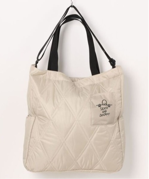 THRASHER スラッシャー QUILTING Tote Shoulder Bag L /キルティングデザインショルダートート(ST)（トートバッグ）｜THRASHER（スラッシャー）