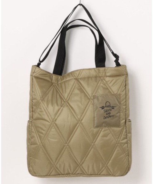 THRASHER スラッシャー QUILTING Tote Shoulder Bag L /キルティングデザインショルダートート(ST)（トートバッグ）｜THRASHER（スラッシャー）