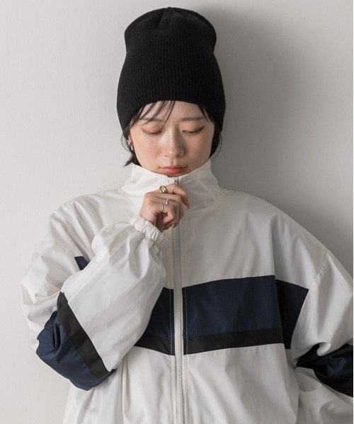 ad thie（アドティエ）の「スタンドカラー 配色ブルゾン（ブルゾン・レディース・オフホワイト/ブラック/レッド・FREE）」の7枚目の写真