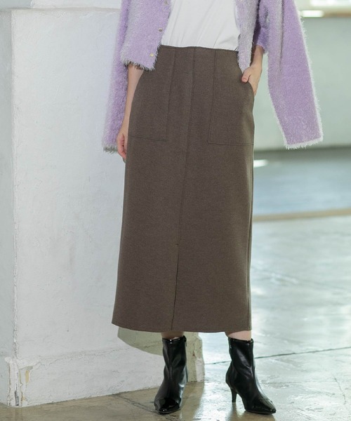 OPAQUE.CLIP(オペークドットクリップ)の「◆《S-LLsize/7color》ウールライクストレッチタイトスカート【洗濯機洗い可】(スカート・レディース・ライトベージュ/ブラック系7/グレー/チャコールグレー/ブルー系その他/ブラウン系8/レッド系9・36/38/40/42)」の10枚目の写真