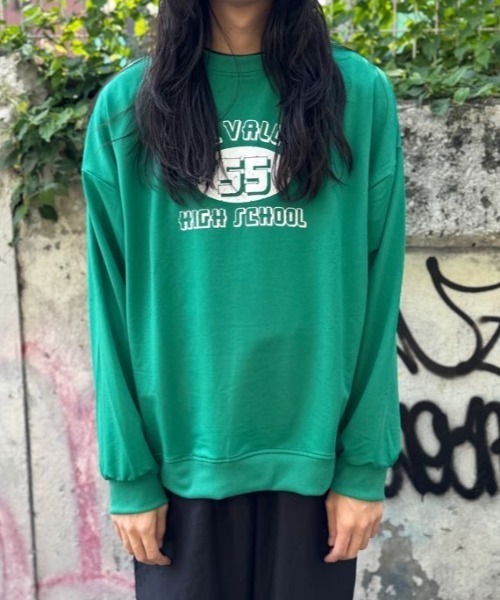 MGV(エムジーヴィー)の「フロントロゴルーズロングTシャツ(Tシャツ/カットソー・レディース・グレー/アイボリー/ネイビー/グリーン・MEDIUM/LARGE/X-LARGE)」の3枚目の写真