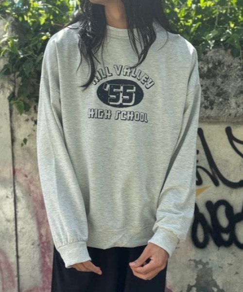 MGV(エムジーヴィー)の「フロントロゴルーズロングTシャツ(Tシャツ/カットソー・レディース・グレー/アイボリー/ネイビー/グリーン・MEDIUM/LARGE/X-LARGE)」の1枚目の写真