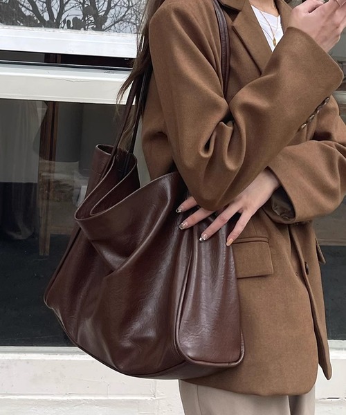 PUレザースクエア大容量トートバッグ（トートバッグ）｜IRADOWL