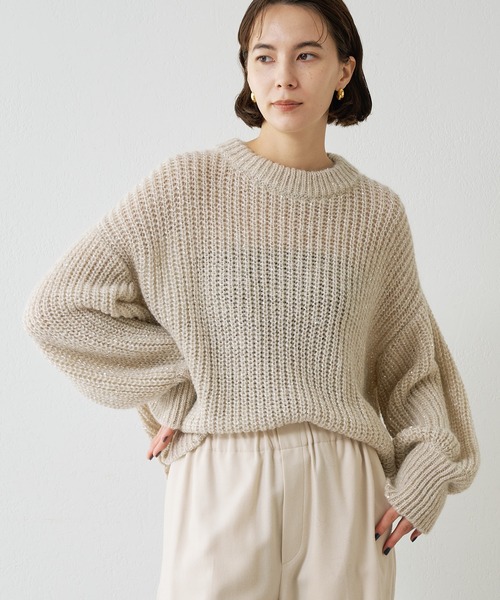 専用です★GOLDEN ♡グレー♡ニット WEB限定】もちやわ袖口釦リブニットプルオーバー/Green Parks