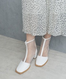 Fabby fabby | スクエアメッシュレースシアーショートブーツ(ブーツ)