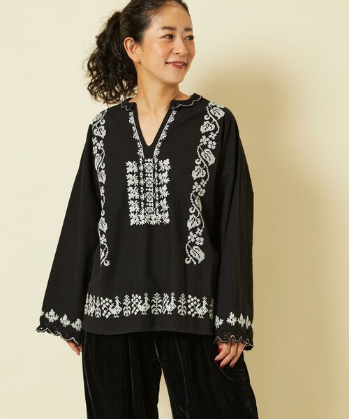 新品☆タグ付き※完売品※Freada フリーダ インドシアー刺繍ブラウス ジレ 新品☆タグ付き※完売品※Freada フリーダ インドシアー刺繍ブラウス