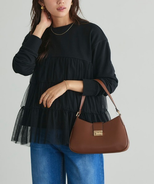 Pierrot(ピエロ)の「チュールティアードスウェット(スウェット・レディース・オフホワイト/ブラック/チャコール・M/L)」の7枚目の写真