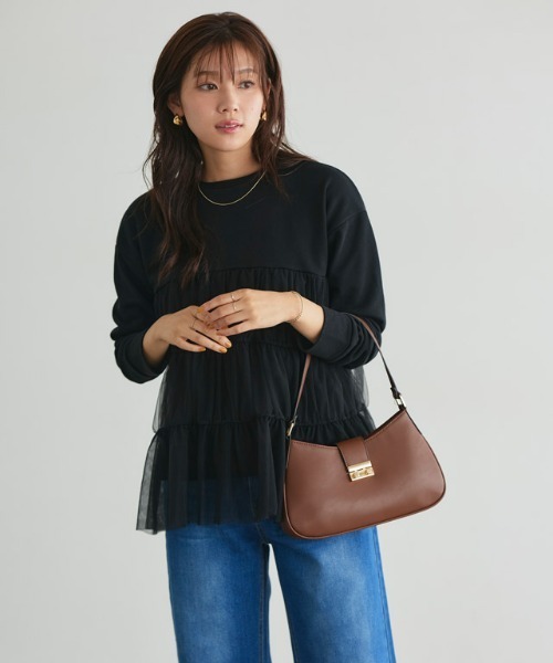 Pierrot(ピエロ)の「チュールティアードスウェット(スウェット・レディース・オフホワイト/ブラック/チャコール・M/L)」の10枚目の写真