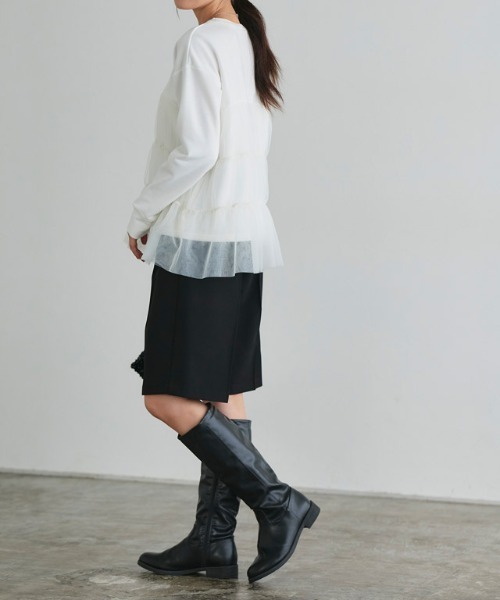 Pierrot(ピエロ)の「チュールティアードスウェット(スウェット・レディース・オフホワイト/ブラック/チャコール・M/L)」の15枚目の写真
