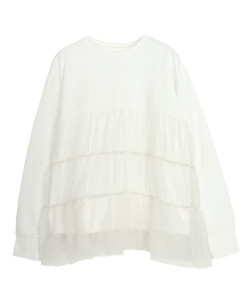 Pierrot(ピエロ)の「チュールティアードスウェット(スウェット・レディース・オフホワイト/ブラック/チャコール・M/L)」の19枚目の写真