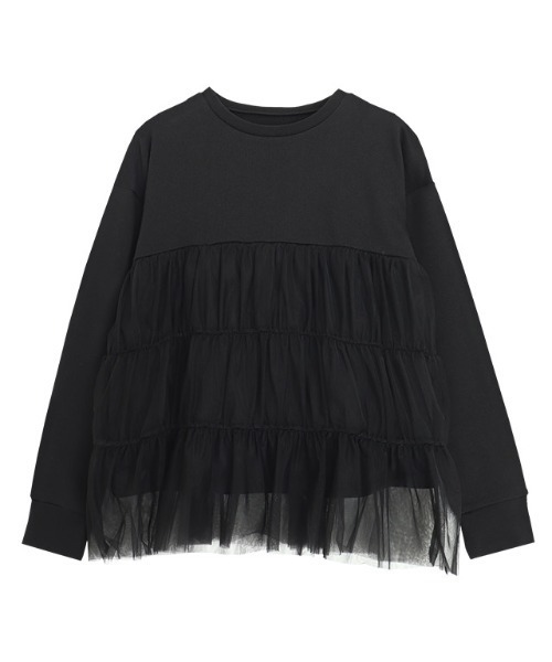 Pierrot(ピエロ)の「チュールティアードスウェット(スウェット・レディース・オフホワイト/ブラック/チャコール・M/L)」の11枚目の写真