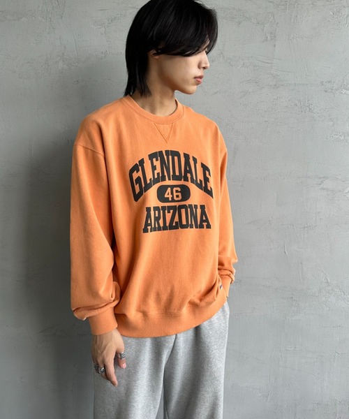 Russell Athletic（ラッセルアスレティック）の「[RUSSELL ATHLETIC/ラッセル アスレチック] 別注 カレッジロゴプリントスウェット（スウェット・レディース・クリーム/グレー/オレンジ/ネイビー/ブラック・M/S/L）」の21枚目の写真