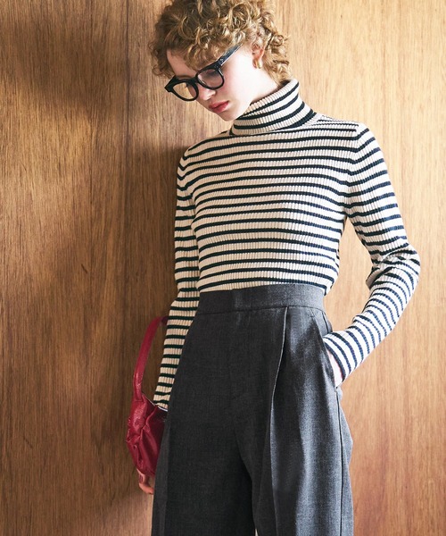 coca(coca)(コカ)の「【WEB限定セール】ウールライクボンディング ワイドパンツ(スラックス・レディース・ブラック/グレー・S/L/M)」の11枚目の写真