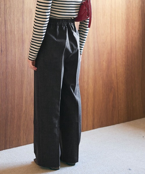 セール】【WEB限定セール】ウールライクボンディング ワイドパンツ