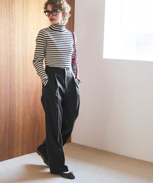 セール】【WEB限定セール】ウールライクボンディング ワイドパンツ