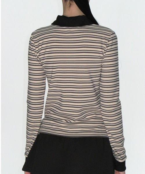 CRANK／ストライプPOLO ロングスリーブ CRANK／ストライプPOLO ロング