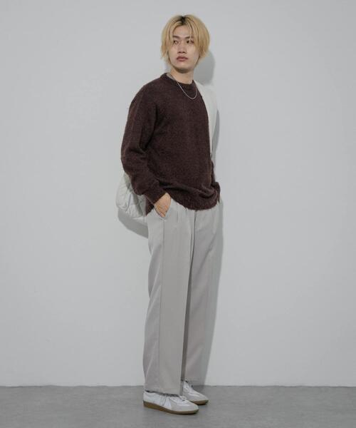 SENSE OF PLACE by URBAN RESEARCH（センスオブプレイスバイアーバンリサーチ）の「『洗濯可』ソフトシャギークルーネックニット（ニット/セーター・メンズ・グリーン系その他/ブラウン/チャコールグレー・MEDIUM/LARGE）」の10枚目の写真