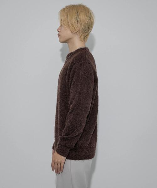 SENSE OF PLACE by URBAN RESEARCH（センスオブプレイスバイアーバンリサーチ）の「『洗濯可』ソフトシャギークルーネックニット（ニット/セーター・メンズ・グリーン系その他/ブラウン/チャコールグレー・MEDIUM/LARGE）」の12枚目の写真