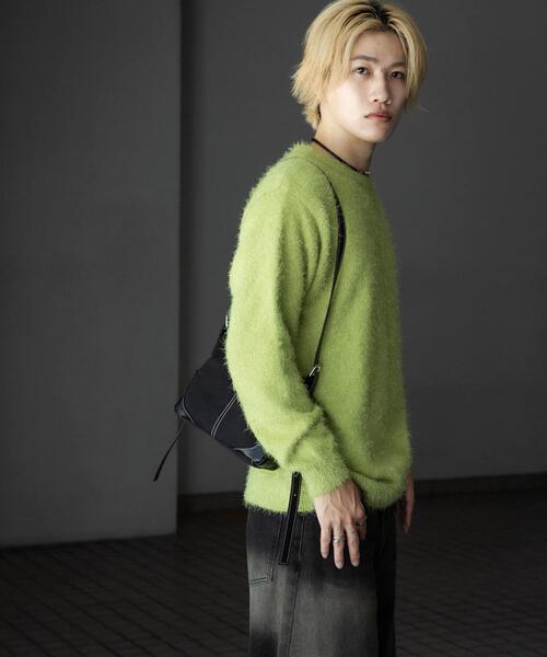 SENSE OF PLACE by URBAN RESEARCH（センスオブプレイスバイアーバンリサーチ）の「『洗濯可』ソフトシャギークルーネックニット（ニット/セーター・メンズ・グリーン系その他/ブラウン/チャコールグレー・MEDIUM/LARGE）」の21枚目の写真