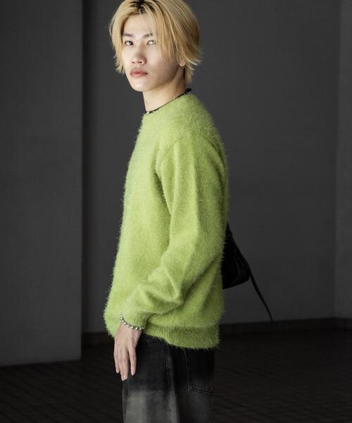 SENSE OF PLACE by URBAN RESEARCH（センスオブプレイスバイアーバンリサーチ）の「『洗濯可』ソフトシャギークルーネックニット（ニット/セーター・メンズ・グリーン系その他/ブラウン/チャコールグレー・MEDIUM/LARGE）」の22枚目の写真