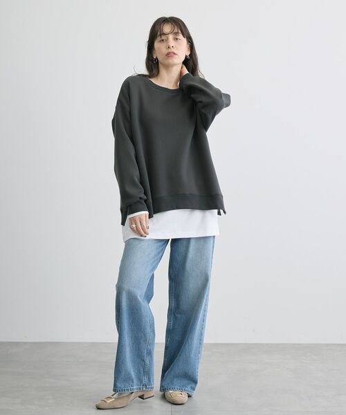 AMERICAN HOLIC（アメリカンホリック）の「サイドドットボタンポンチプルオーバー（スウェット・レディース・チャコールグレー/ターコイズブルー/グレー系その他/アイボリー・M/L）」の6枚目の写真