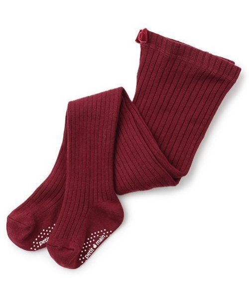 petit main(プティマイン)の「ウール混リブタイツ(タイツ/ストッキング・キッズ・エンジ/オフホワイト/トップグレー/ブラック・90cm/100cm/110cm/120cm/130cm)」の4枚目の写真