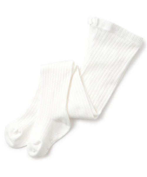 petit main(プティマイン)の「ウール混リブタイツ(タイツ/ストッキング・キッズ・エンジ/オフホワイト/トップグレー/ブラック・90cm/100cm/110cm/120cm/130cm)」の2枚目の写真