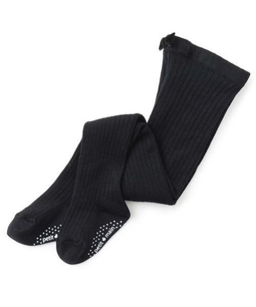 petit main(プティマイン)の「ウール混リブタイツ(タイツ/ストッキング・キッズ・エンジ/オフホワイト/トップグレー/ブラック・90cm/100cm/110cm/120cm/130cm)」の1枚目の写真