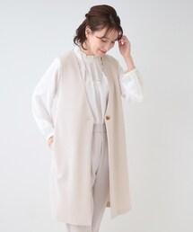 SHOO・LA・RUE | 【洗える/S-3L/セットアップ可】セレモニーや通勤にも カットジョーゼット ジレ(ベスト)
