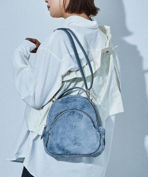 【セール】【HUNDRED】フェイクファー2WAYリュック ショルダーバッグ ハンドバッグ レディース きれいめ バッグパック（ショルダーバッグ）｜HUNDRED（ハンドレッド）