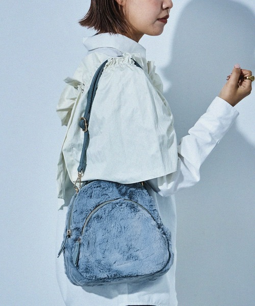 【セール】【HUNDRED】フェイクファー2WAYリュック ショルダーバッグ ハンドバッグ レディース きれいめ バッグパック（ショルダーバッグ）｜HUNDRED（ハンドレッド）