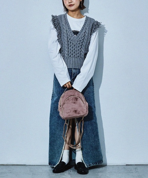 【セール】【HUNDRED】フェイクファー2WAYリュック ショルダーバッグ ハンドバッグ レディース きれいめ バッグパック（ショルダーバッグ）｜HUNDRED（ハンドレッド）