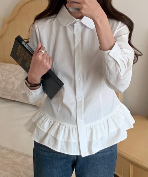 Achic(アシック)の「フリルティアードヘムシャツブラウス(シャツ/ブラウス・レディース・ホワイト/ホワイト系その他・M)」の16枚目の写真