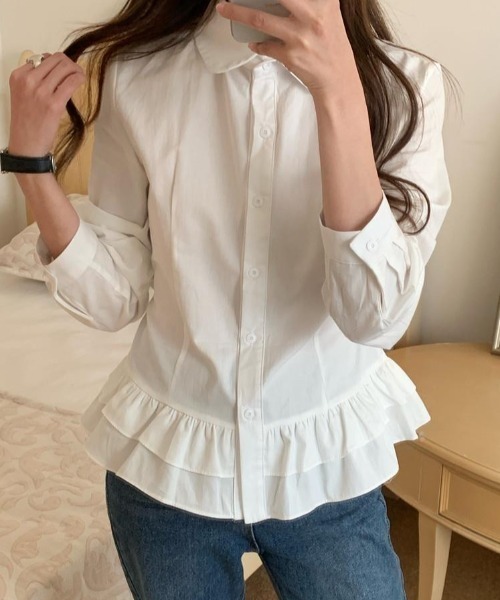 Achic(アシック)の「フリルティアードヘムシャツブラウス(シャツ/ブラウス・レディース・ホワイト/ホワイト系その他・M)」の17枚目の写真