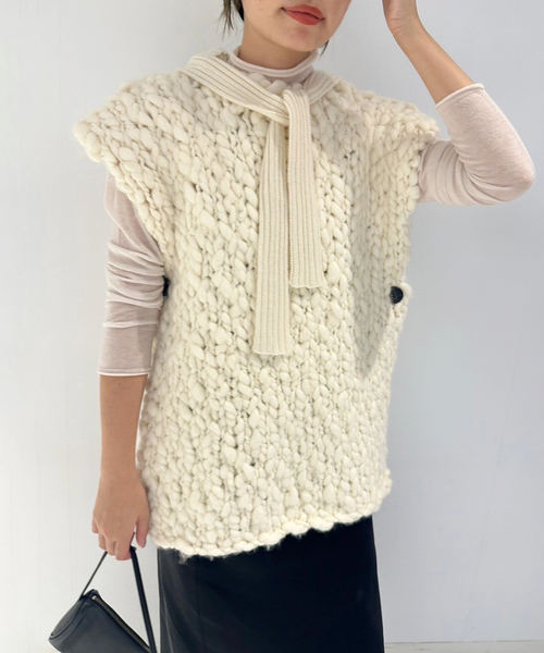 ★美品★ HAKUJI ハクジ　ハンドニットベスト HAKUJI（ハクジ）の「【HAKUJI/ハクジ】ハンドニットベスト（ニット
