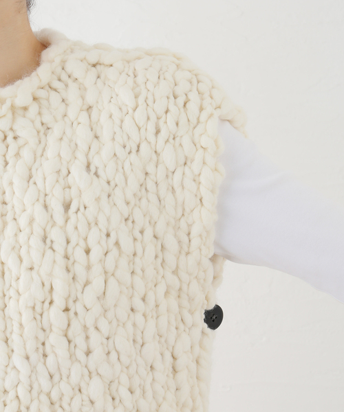 HAKUJI（ハクジ）の「【HAKUJI/ハクジ】ハンドニットベスト（ニット