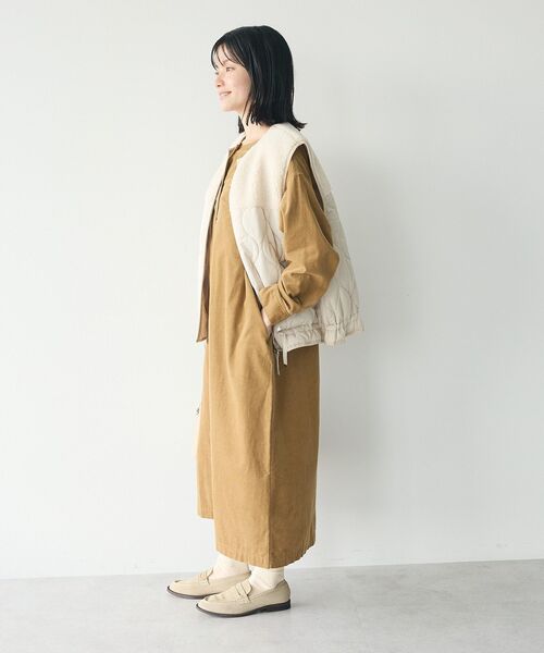 CRAFT STANDARD BOUTIQUE（クラフトスタンダードブティック）の「コーデュロイシャツワンピース（シャツワンピース・レディース・ブラック/アイボリー/キャメル・FREE）」の10枚目の写真