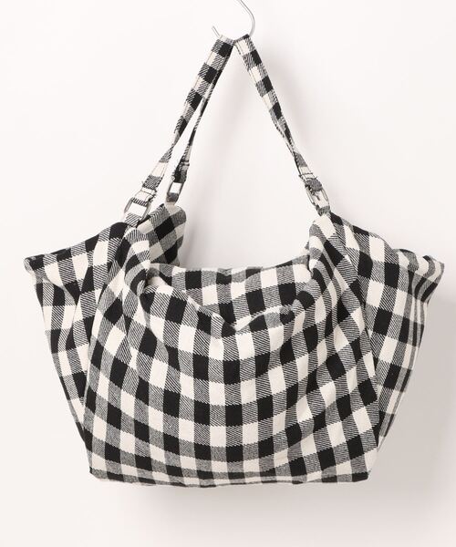 an meets zakka(アンミツザッカ)の「an meets zakka ビッグ2WAYバッグ(ショルダーバッグ・レディース・ホワイト/ベージュ/チェック/ゼブラ・ONESIZE)」の8枚目の写真