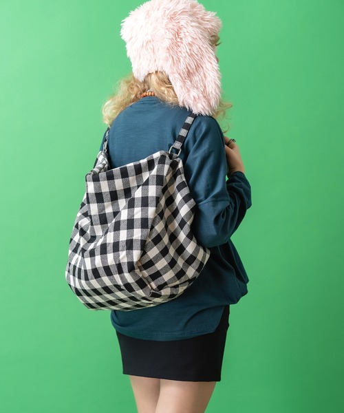 an meets zakka(アンミツザッカ)の「an meets zakka ビッグ2WAYバッグ(ショルダーバッグ・レディース・ホワイト/ベージュ/チェック/ゼブラ・ONESIZE)」の11枚目の写真